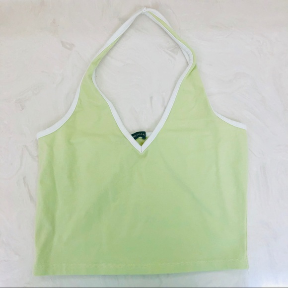 Brandy Melville Tops - NWOT Brandy Melville Lime Green Alexis Halter Top